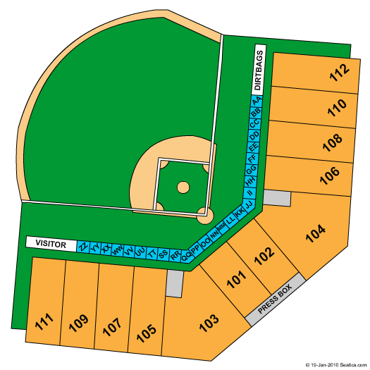 Bohl Diamond at Blair Field Baseball Seating Chart